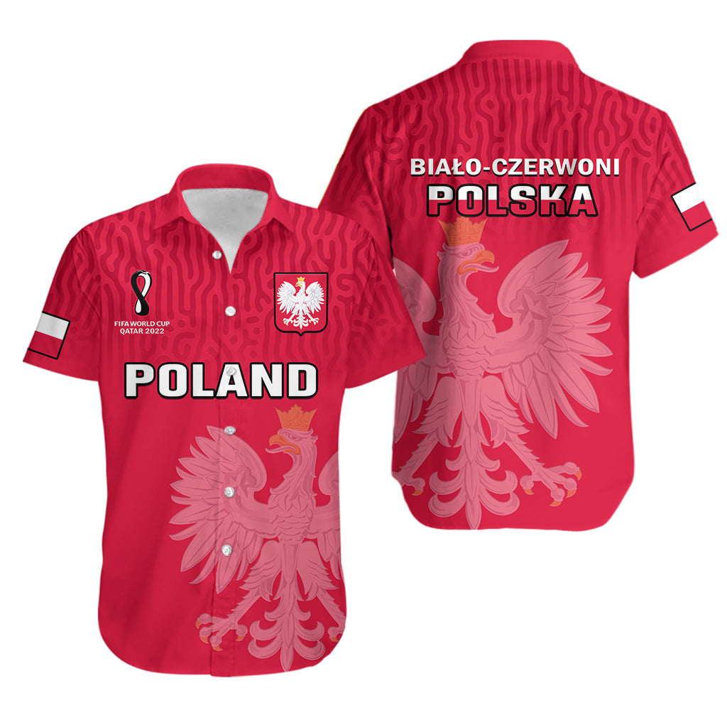 Poland Football Hawaiian Shirt Polska World Cup 2022 Red - Wonder Print Shop