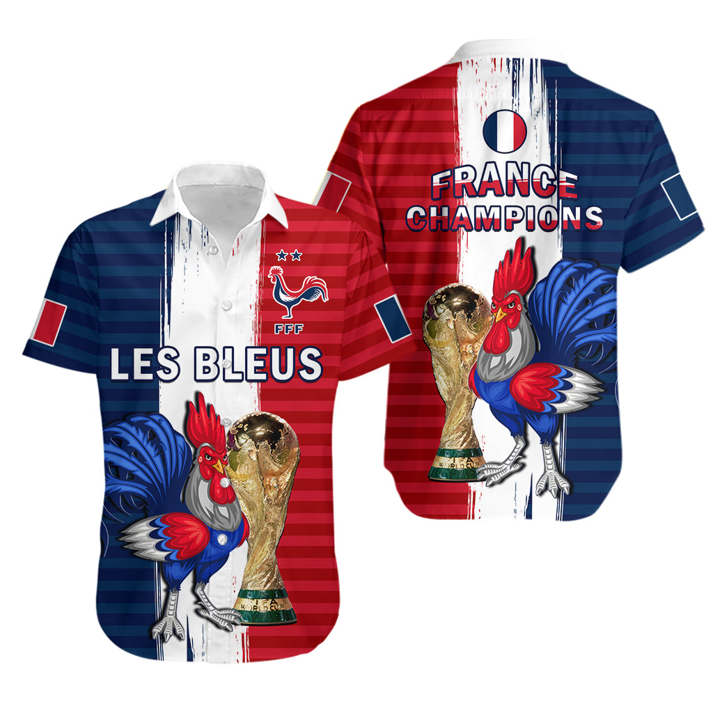 France Football Hawaiian Shirt Les Bleus Champions World Cup 2022 - Wonder Print Shop