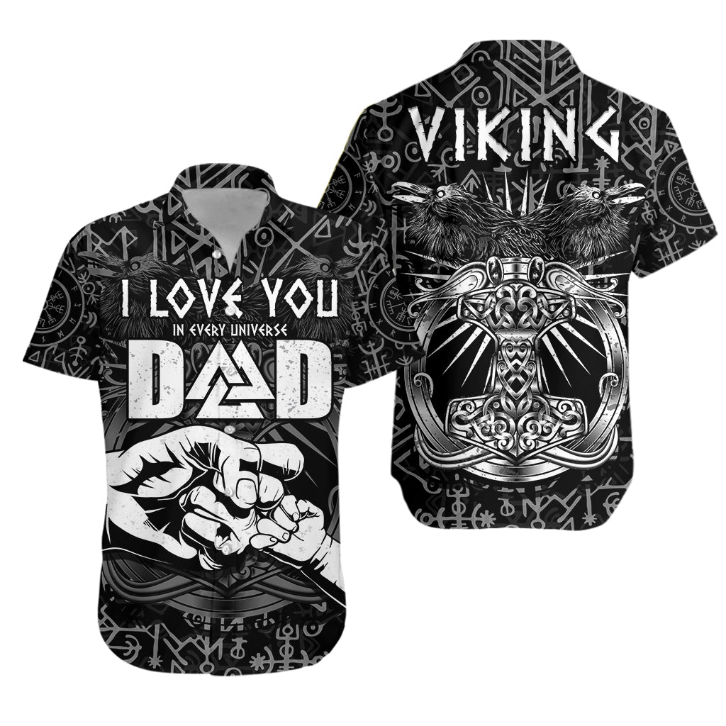 Viking Dad Hawaiian Shirt Happy Fathers Day Style Runes and Mjolnir LT13 - Wonder Print Shop