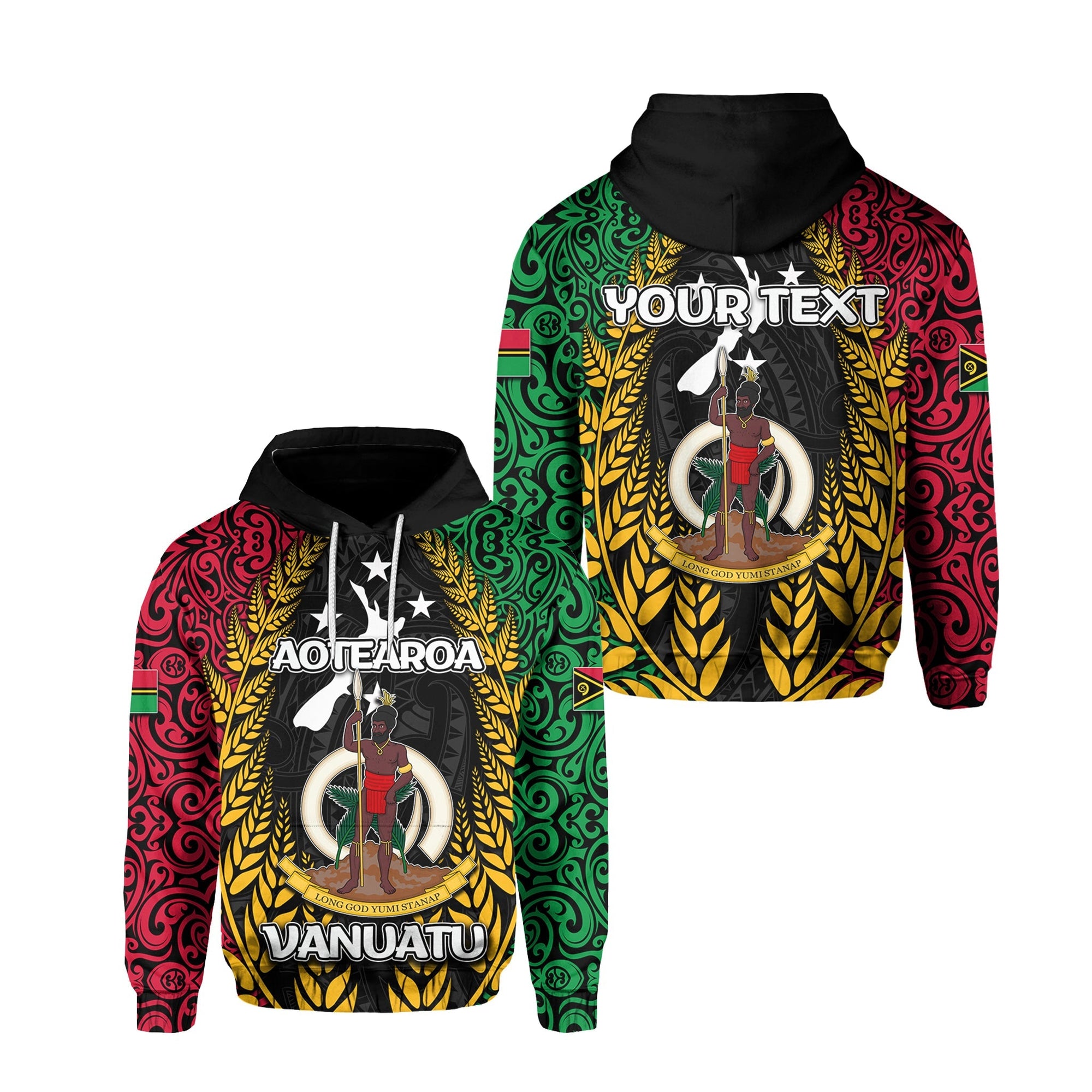 Custom Vanuatu All Over Hoodie Mix Maori Aotearoa LT6 - Wonder Print Shop