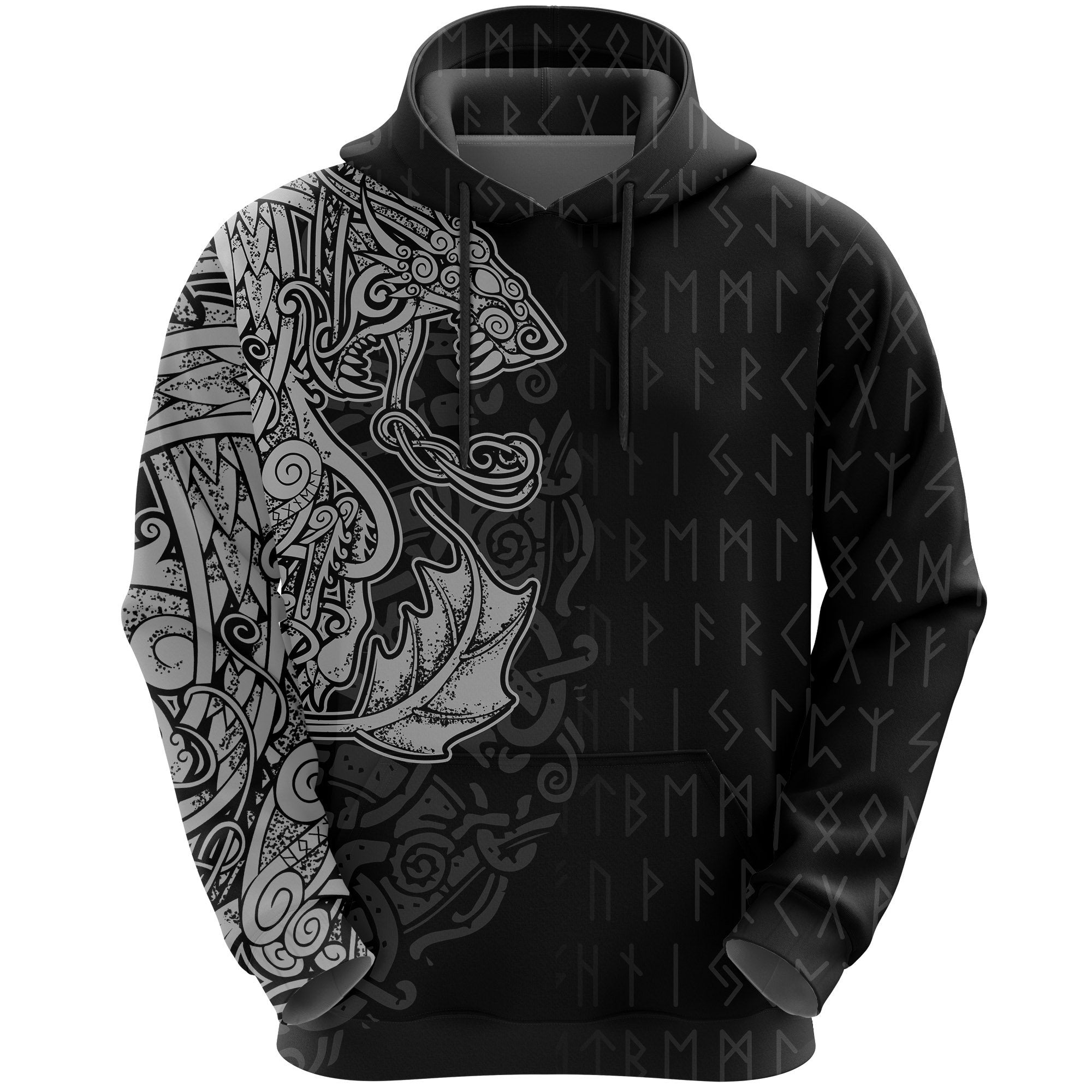 Viking Hoodie Fenrir Och Jormungand Special Tattoo Style RLT12 - Wonder Print Shop