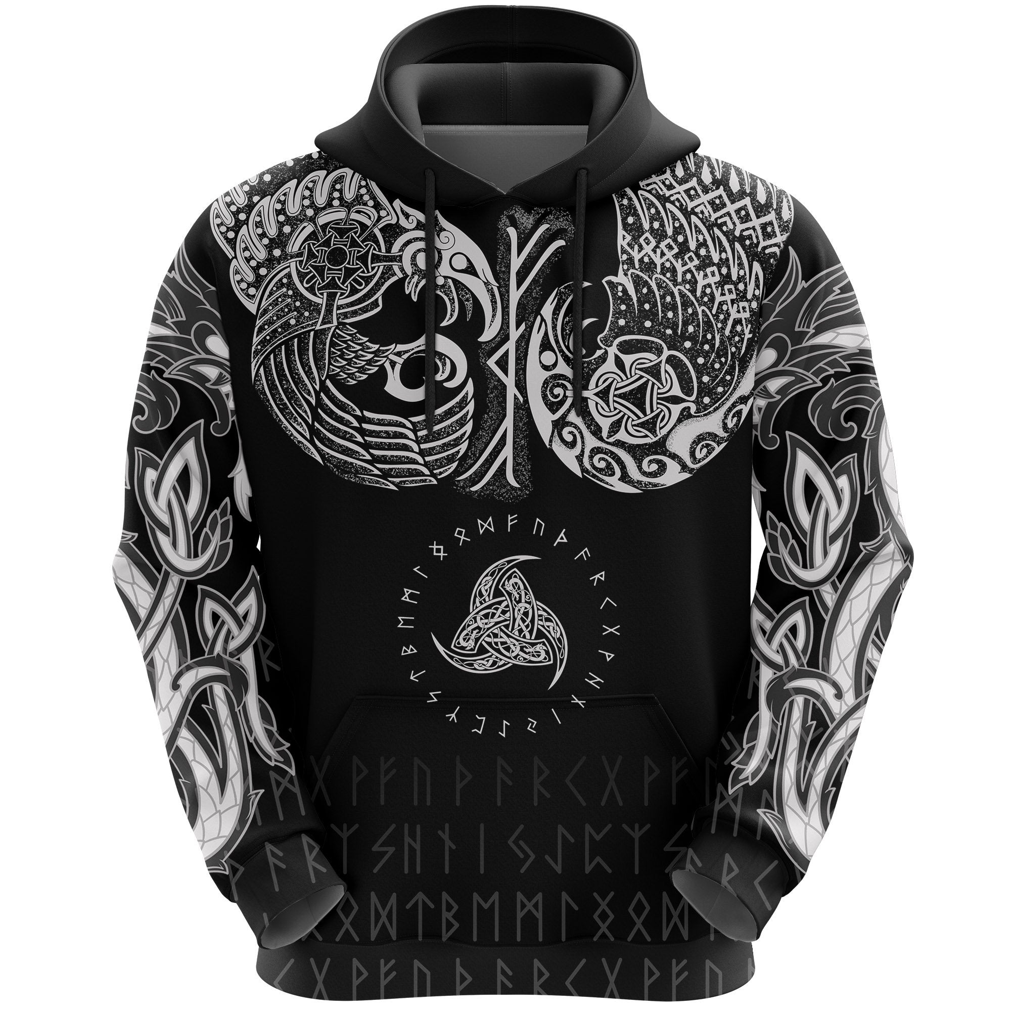 Viking Hoodie Chest Tattoo All Over Print RLT12 - Wonder Print Shop