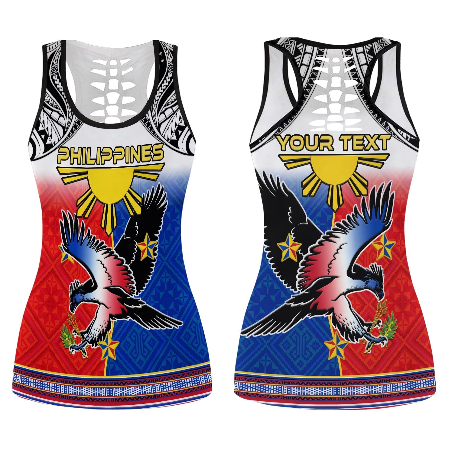 custom-personalised-philippines-hollow-tank-top-polynesian-filipino-pattern-with-eagle