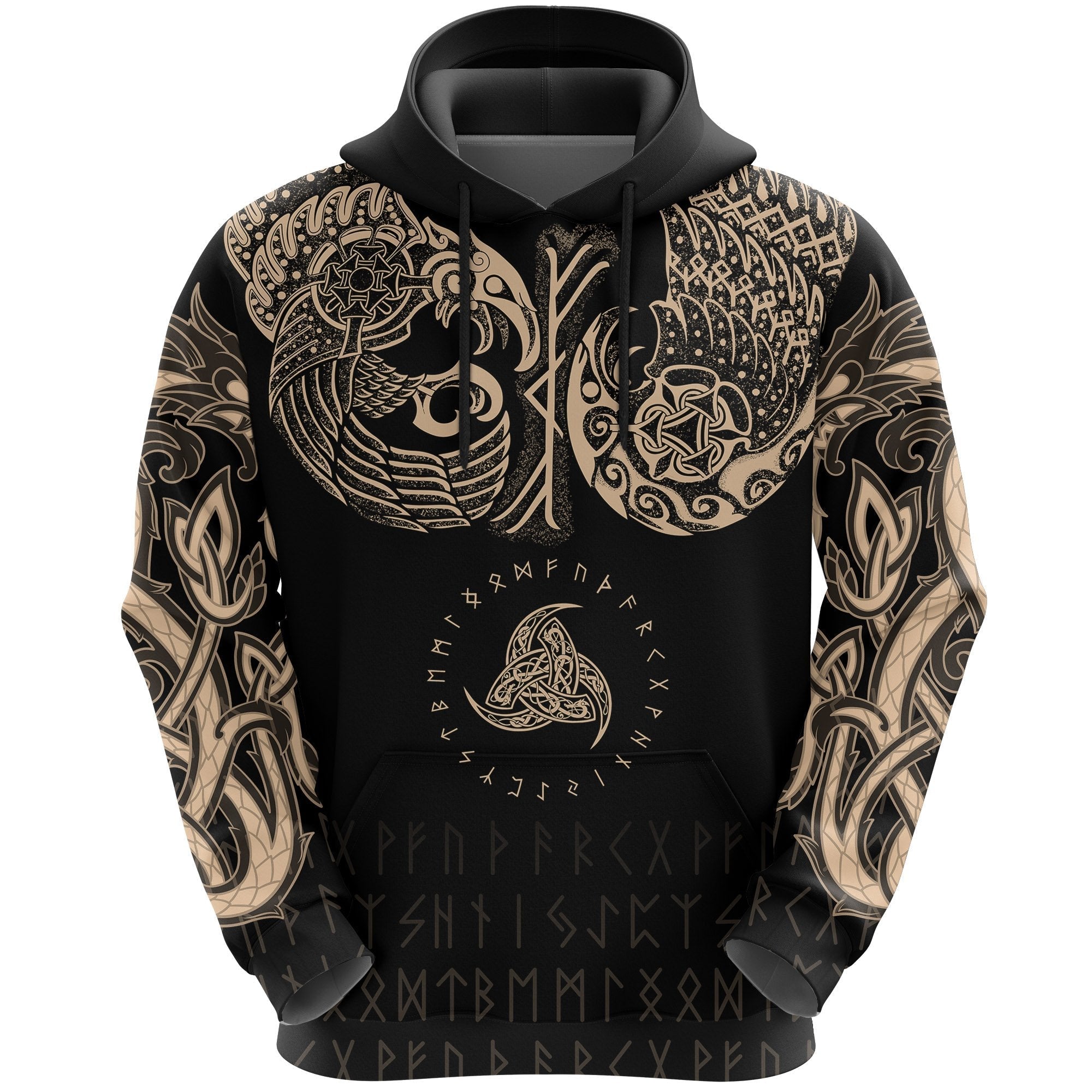 Viking Hoodie Chest Tattoo All Over Print RLT12 - Wonder Print Shop