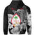 Custom Guam Seal Zip Hoodie Polynesian Turtle with Flowers Version White LT13 - Wonder Print Shop