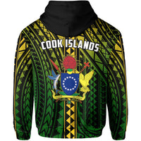 Black zip hoodie with “COOK ISLANDS” graphic and Polynesian star pattern