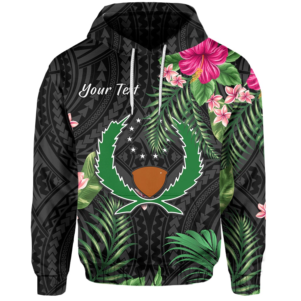 Custom Pohnpei Micronesia Hoodie Tropical Flowers LT13 - Wonder Print Shop