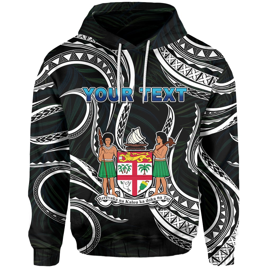 Custom Fiji Hoodie Coat Of Arms Polynesian mix Coconut Pattern LT13 - Wonder Print Shop