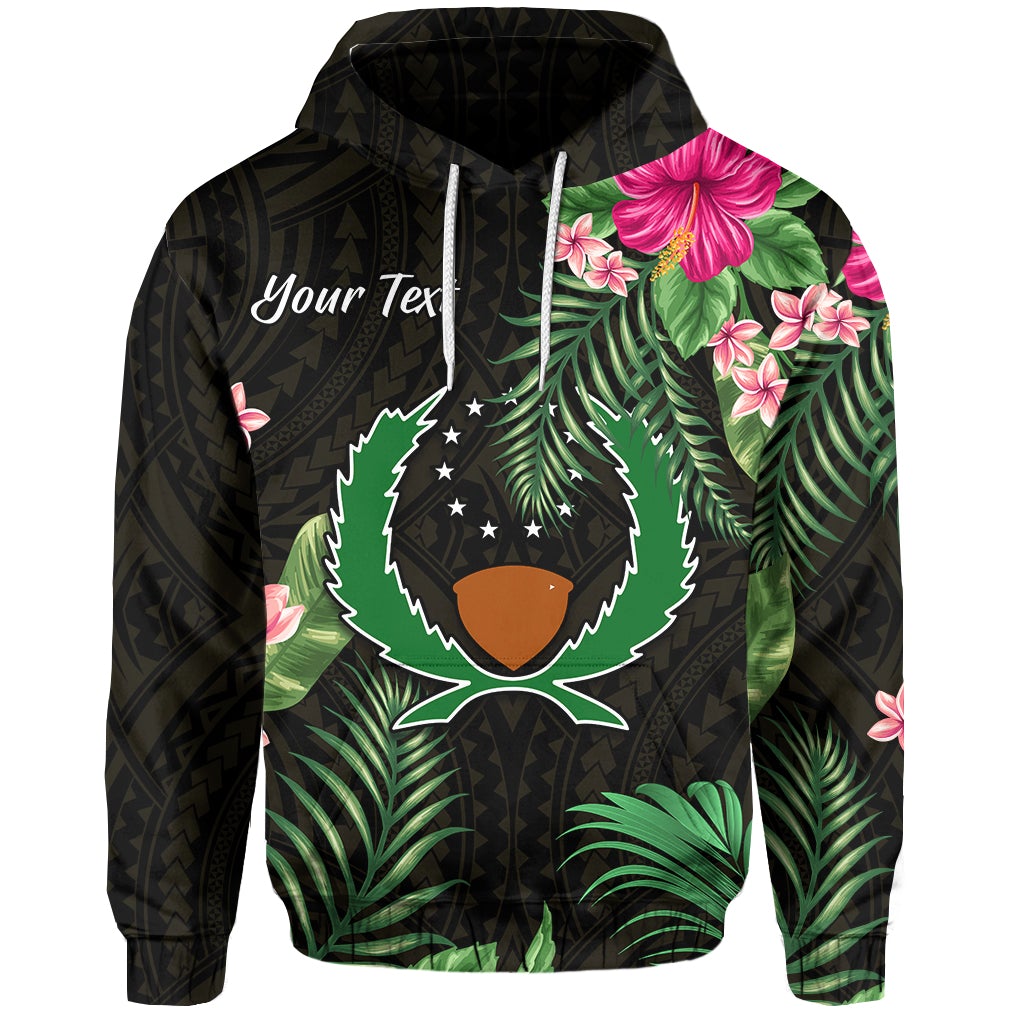 Custom Pohnpei Micronesia Gold Hoodie Tropical Flowers LT13 - Wonder Print Shop