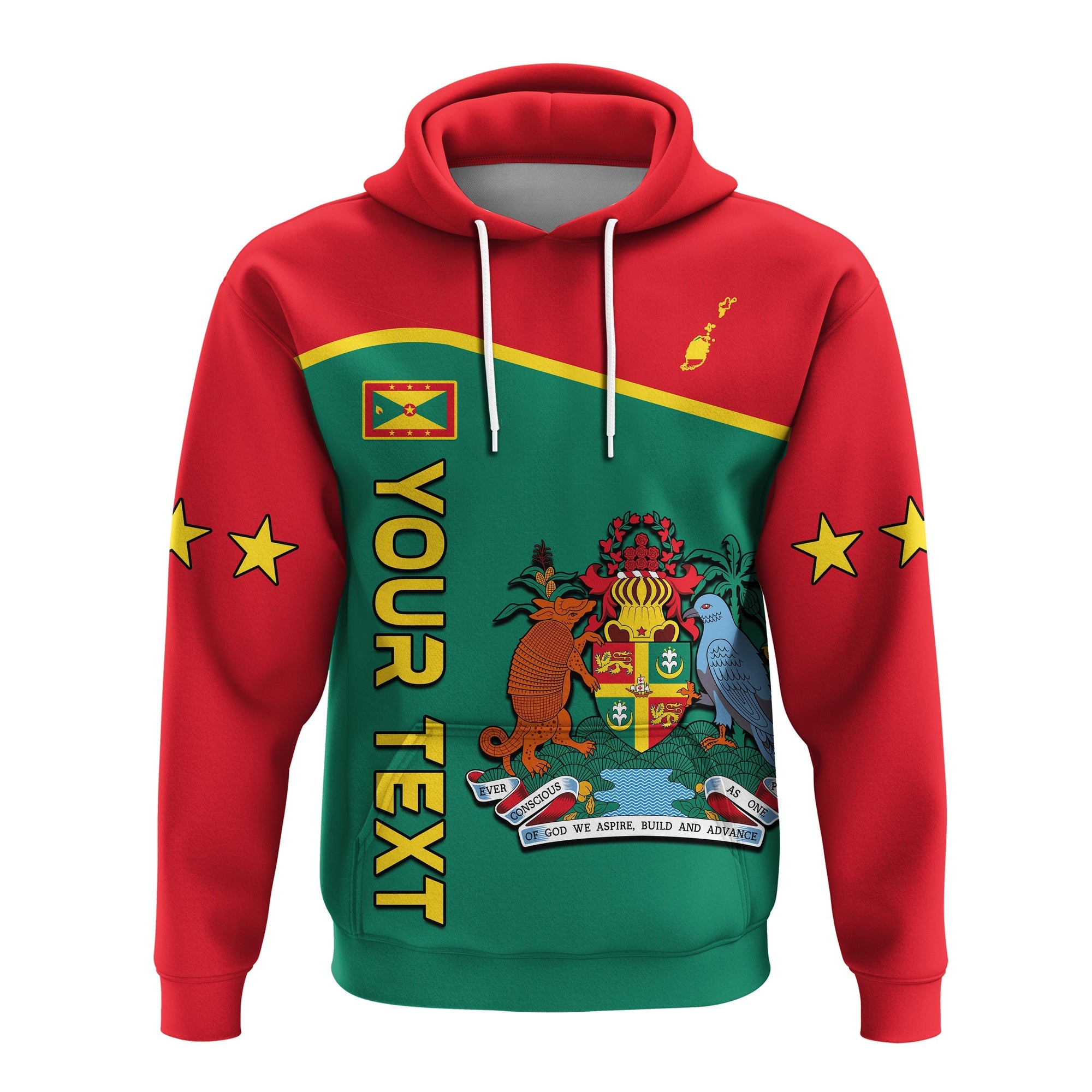 Custom Personalised Grenada Hoodie Coat Of Arms and Map Impressive LT13 - Wonder Print Shop