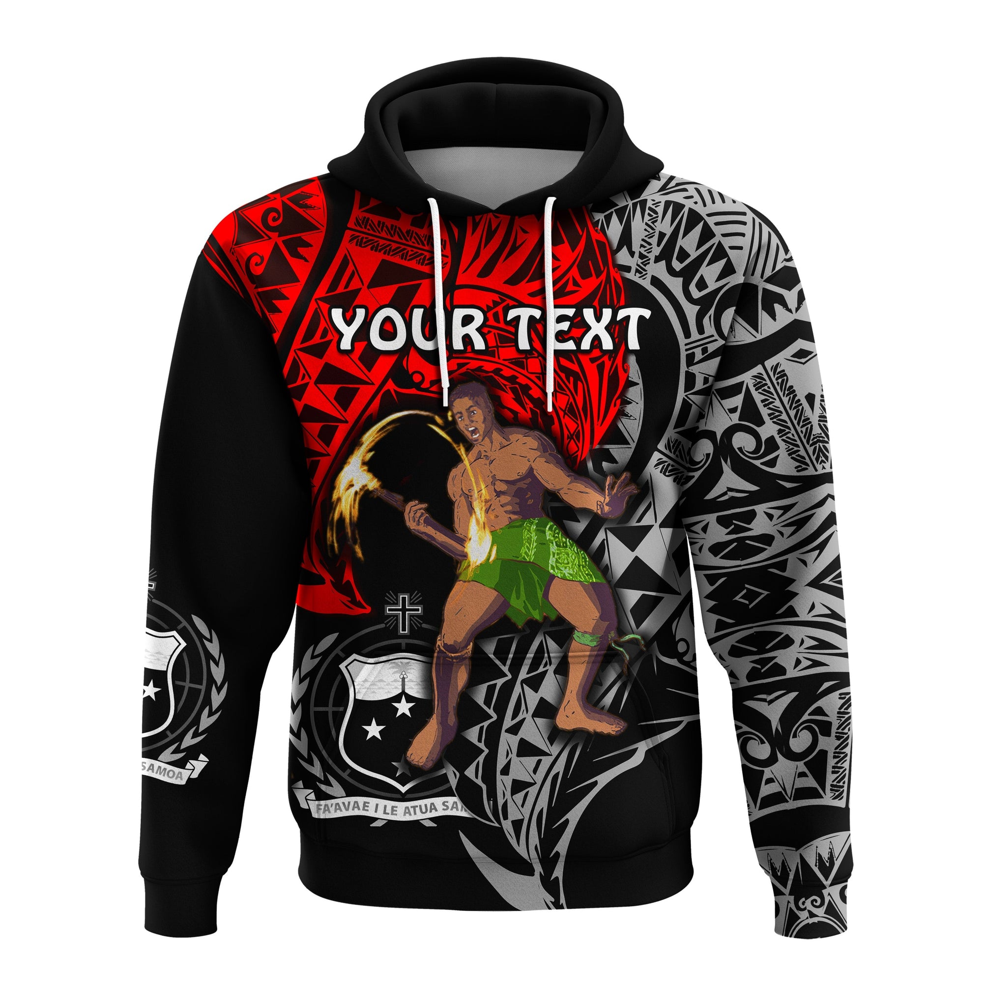 Custom Siva Samoa Hoodie Samoan Dance Mix Red Polynesian LT13 - Wonder Print Shop