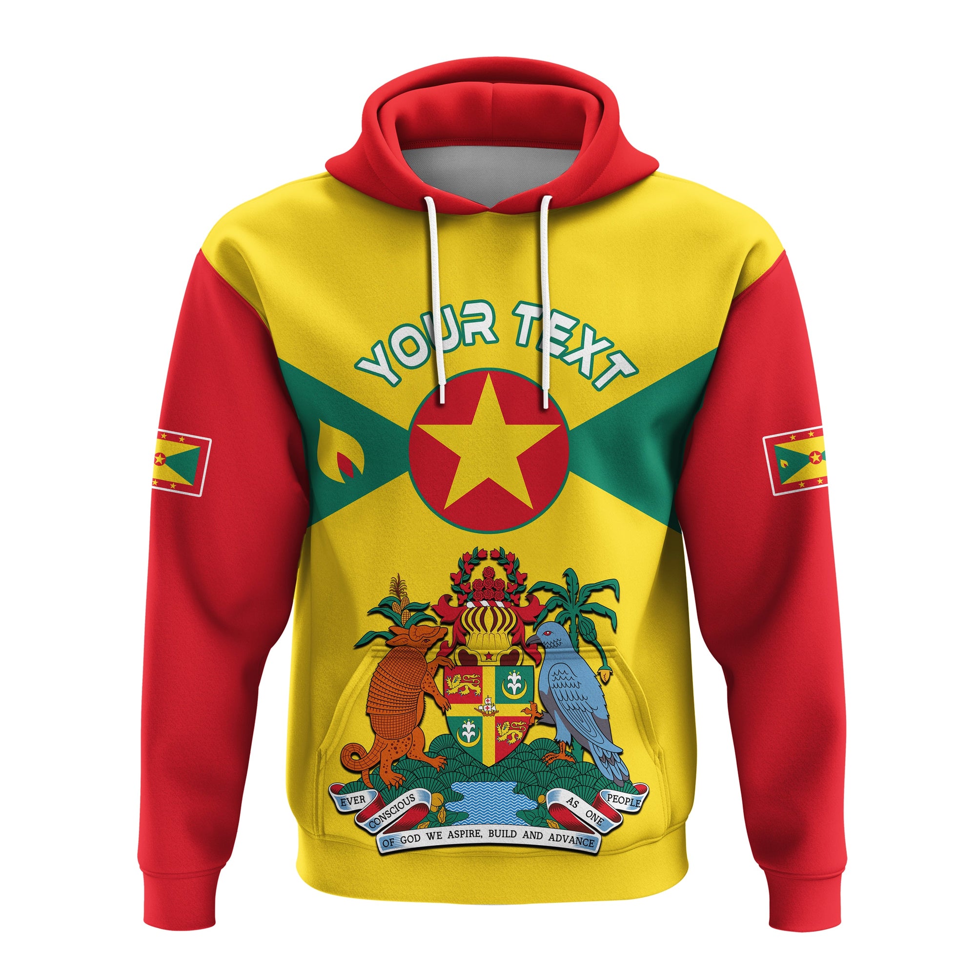 Custom Grenada Hoodie Power Grenada Mix Coat Of Arms LT13 - Wonder Print Shop