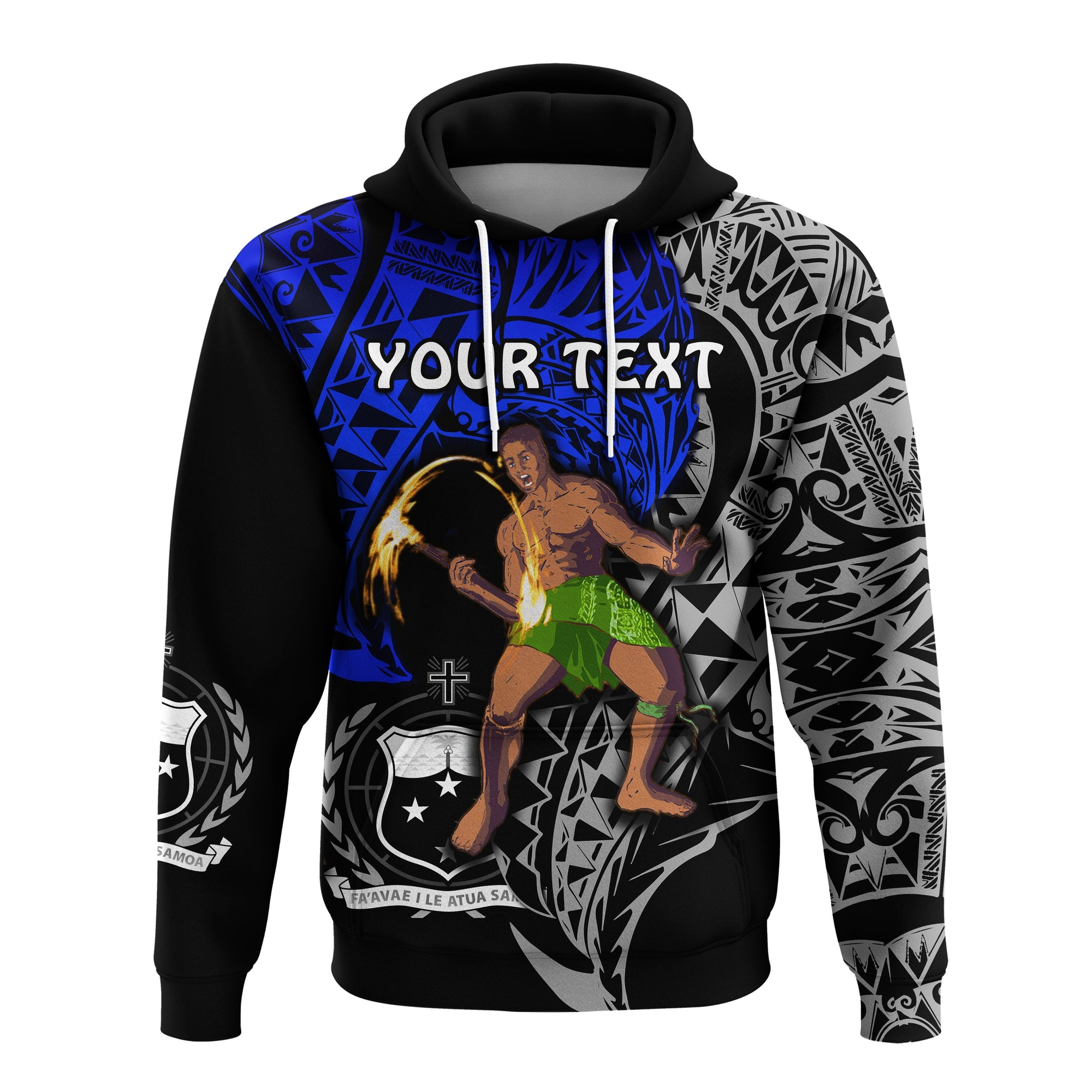 Custom Siva Samoa Hoodie Samoan Dance Mix Blue Polynesian LT13 - Wonder Print Shop