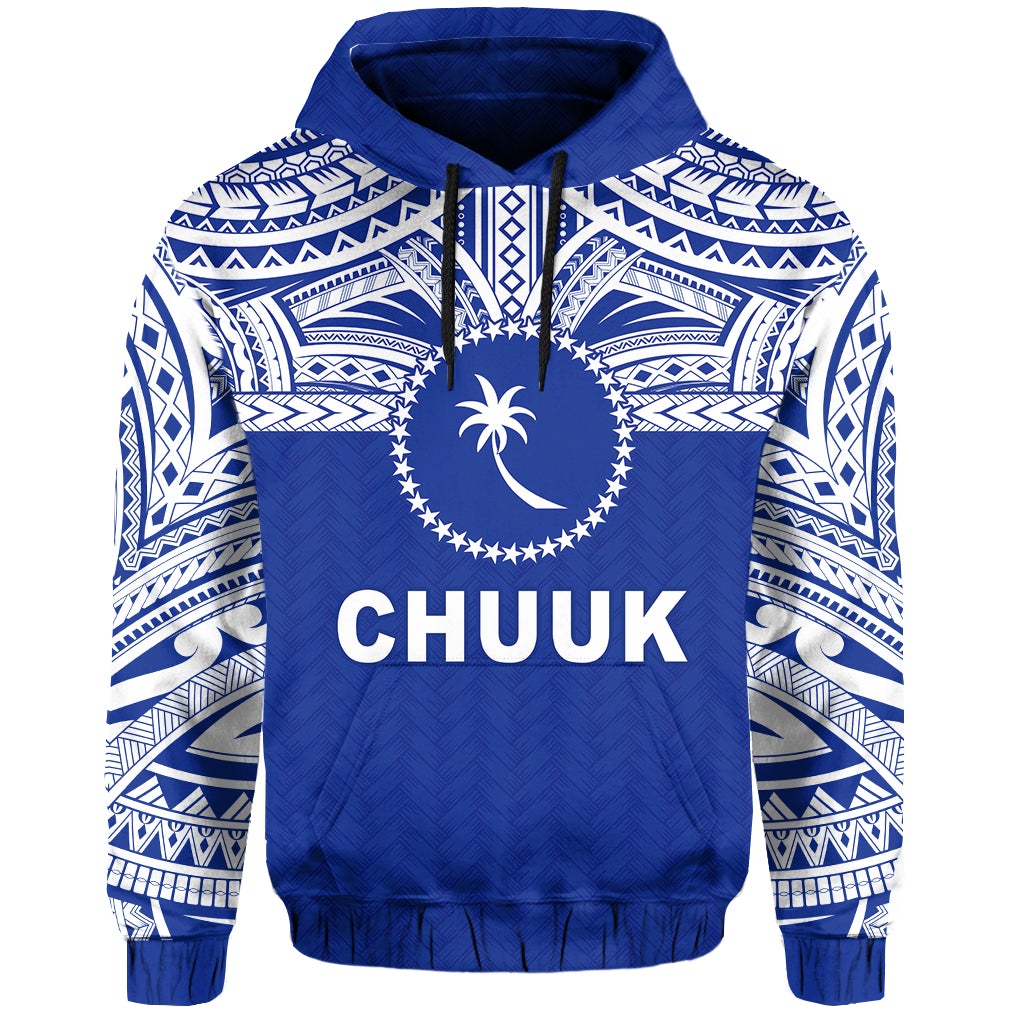 Chuuk Flag Hoodie Micronesia Style Blue LT13 - Wonder Print Shop