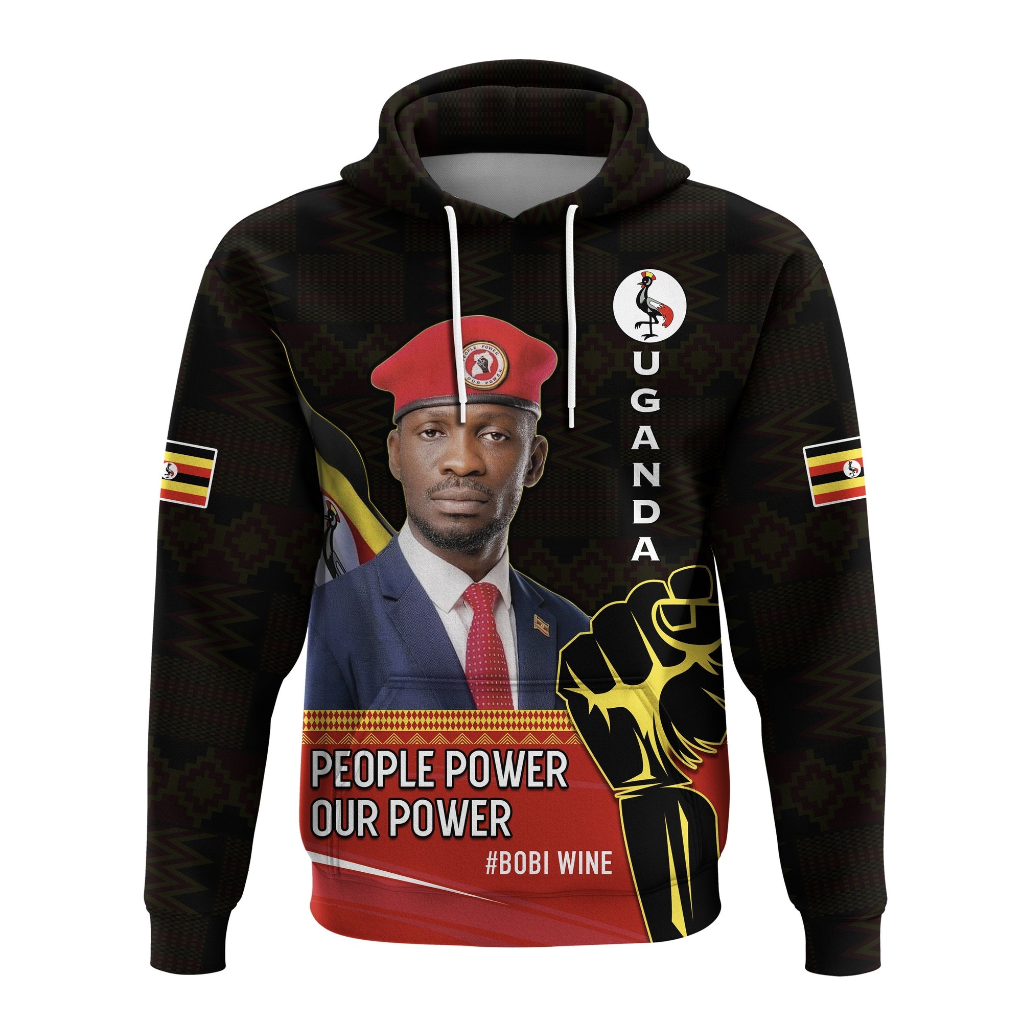 Uganda Hoodie Bobi Wine People Power Our Power LT13 - Wonder Print Shop