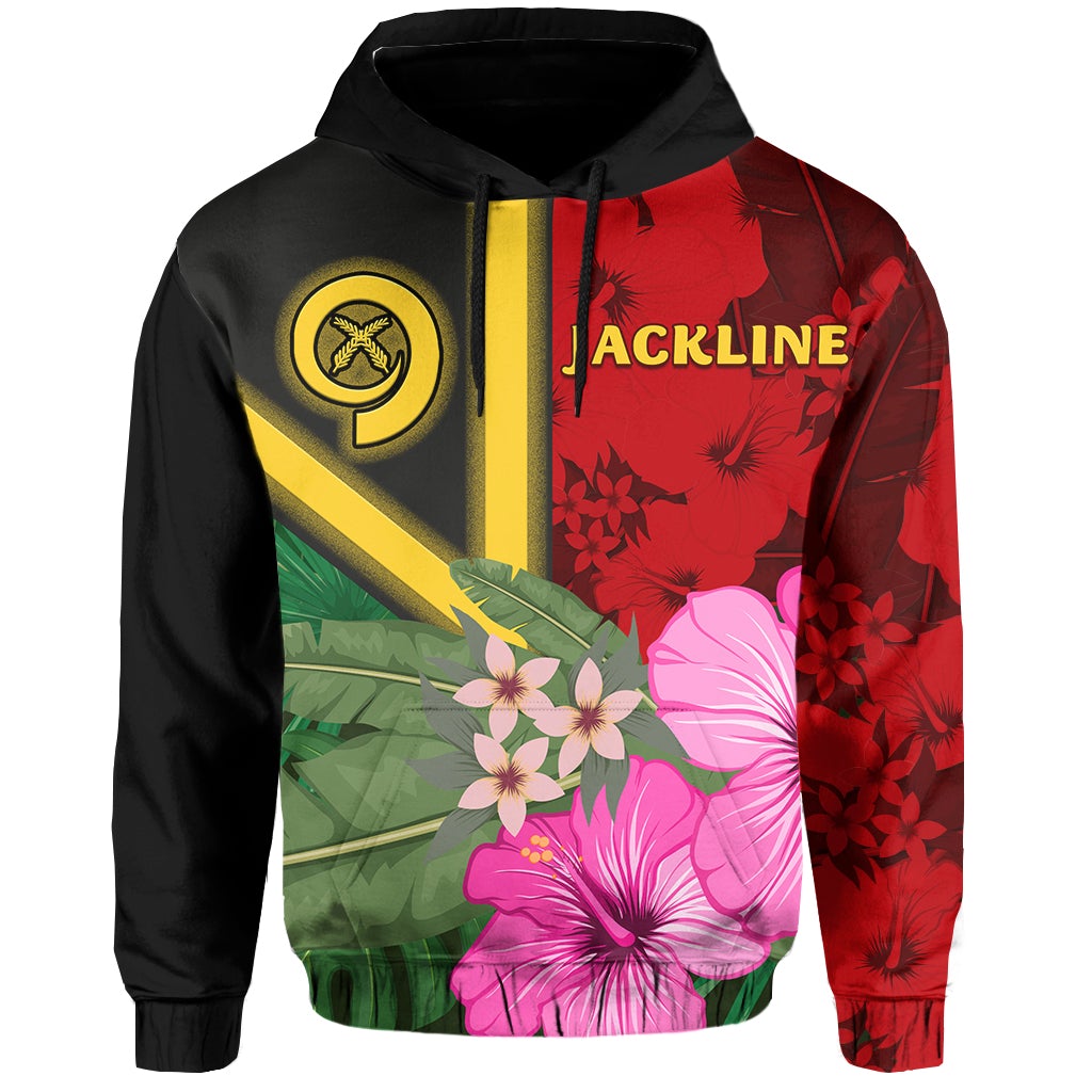 (JACKLINE) Vanuatu Hoodie Vanuatu Flag with Hibiscus LT13 - Wonder Print Shop