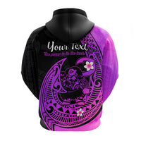 Zip hoodie with black hood and large Polynesian fish hook print with Maui text