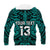 Custom Text and Number New Zealand Silver Fern Rugby Hoodie All Black Turquoise NZ Maori Pattern LT13 - Wonder Print Shop