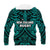 New Zealand Silver Fern Rugby Hoodie All Black Turquoise NZ Maori Pattern LT13 - Wonder Print Shop