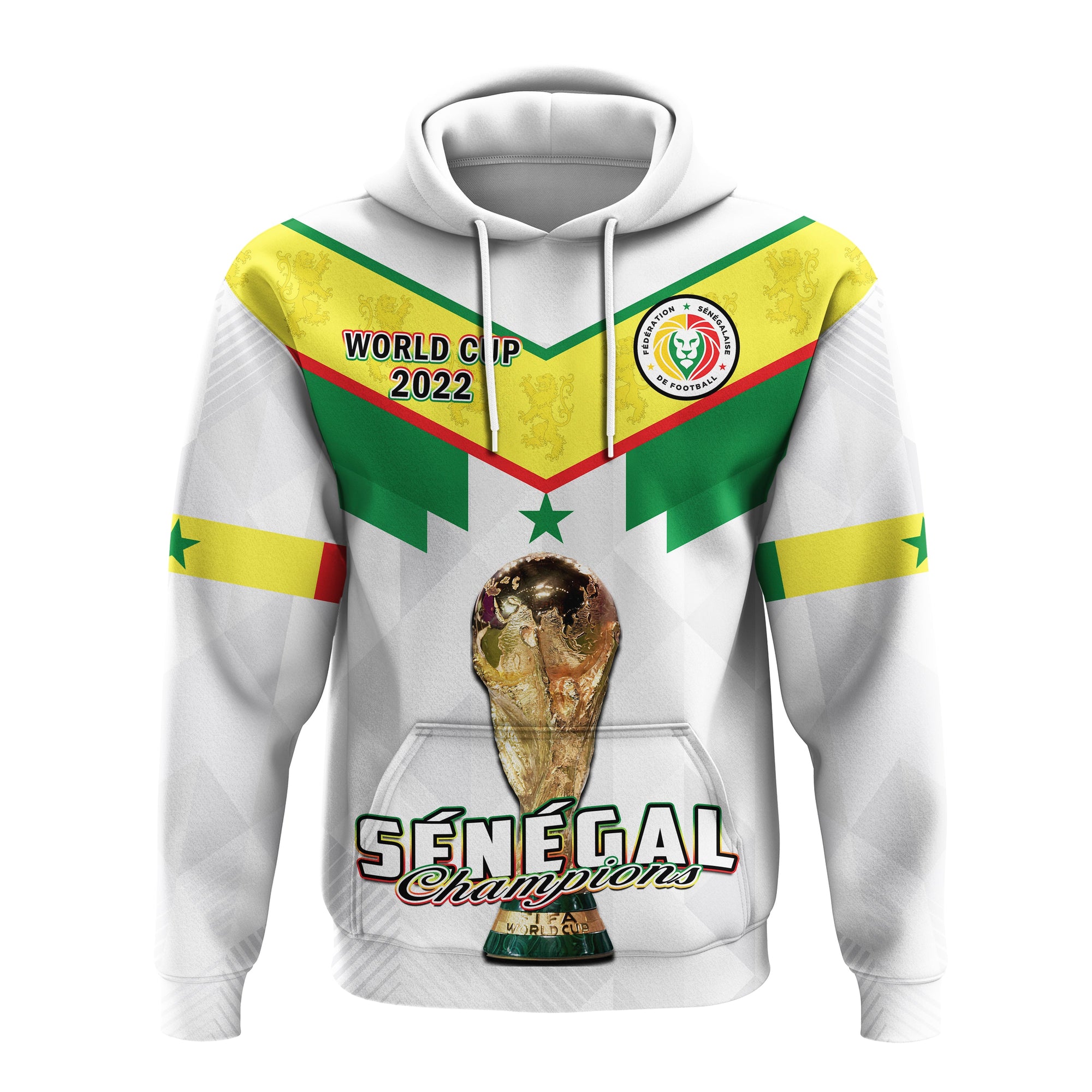 Custom Senegal Football Hoodie Champions WC 2022 - Wonder Print Shop