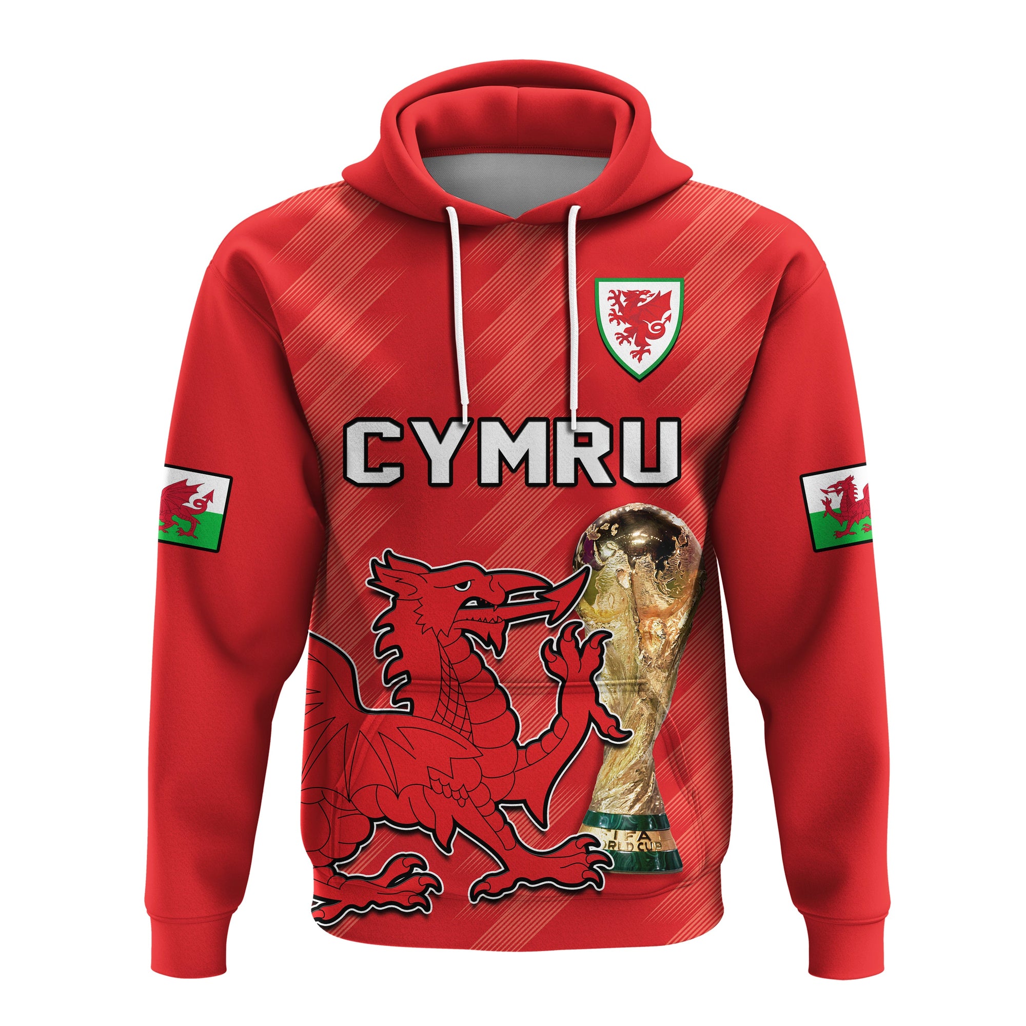 Custom Wales Football Hoodie Cymru Champions Football 2022 - Wonder Print Shop