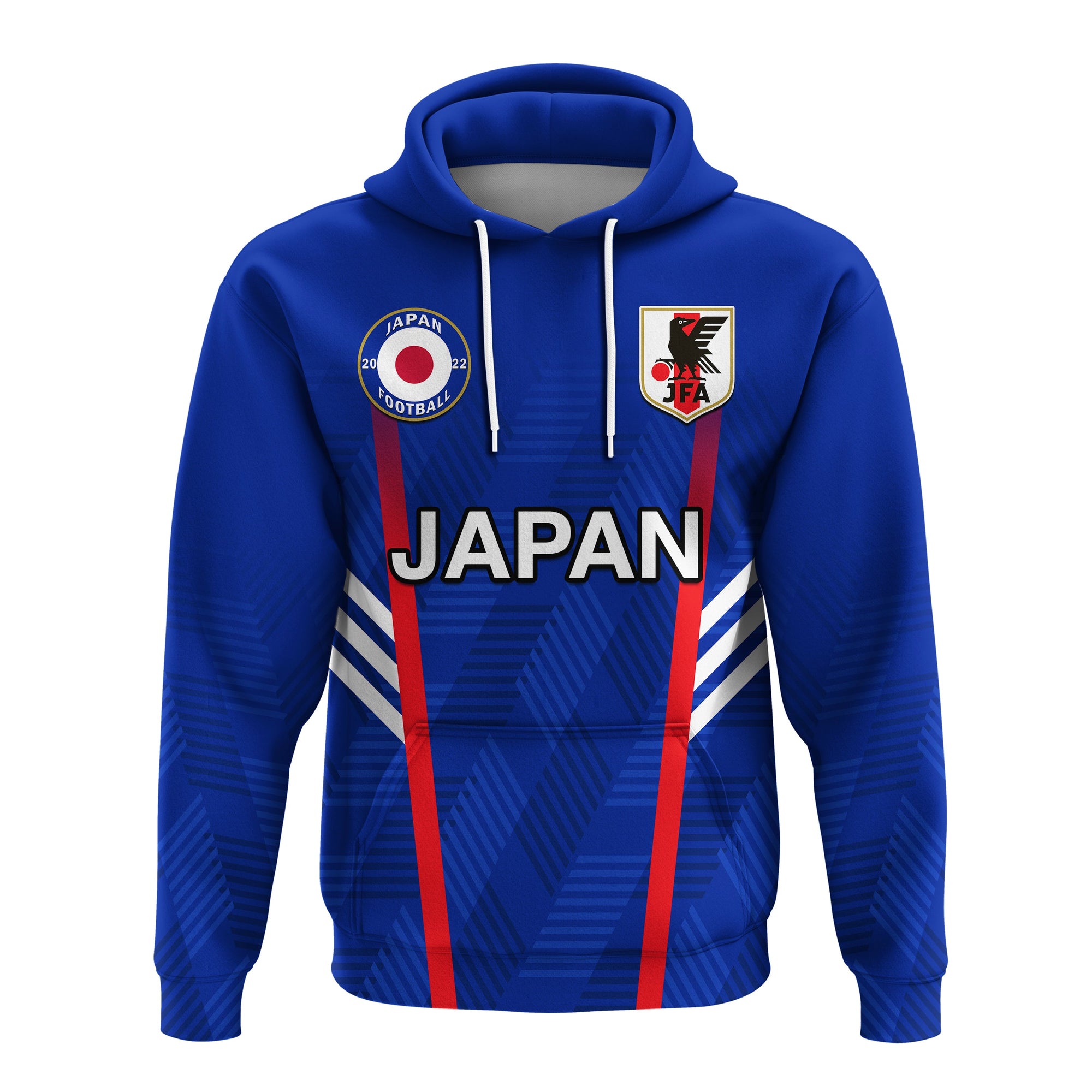 Custom Japan Football Hoodie Samurai Blue Football 2022 - Wonder Print Shop