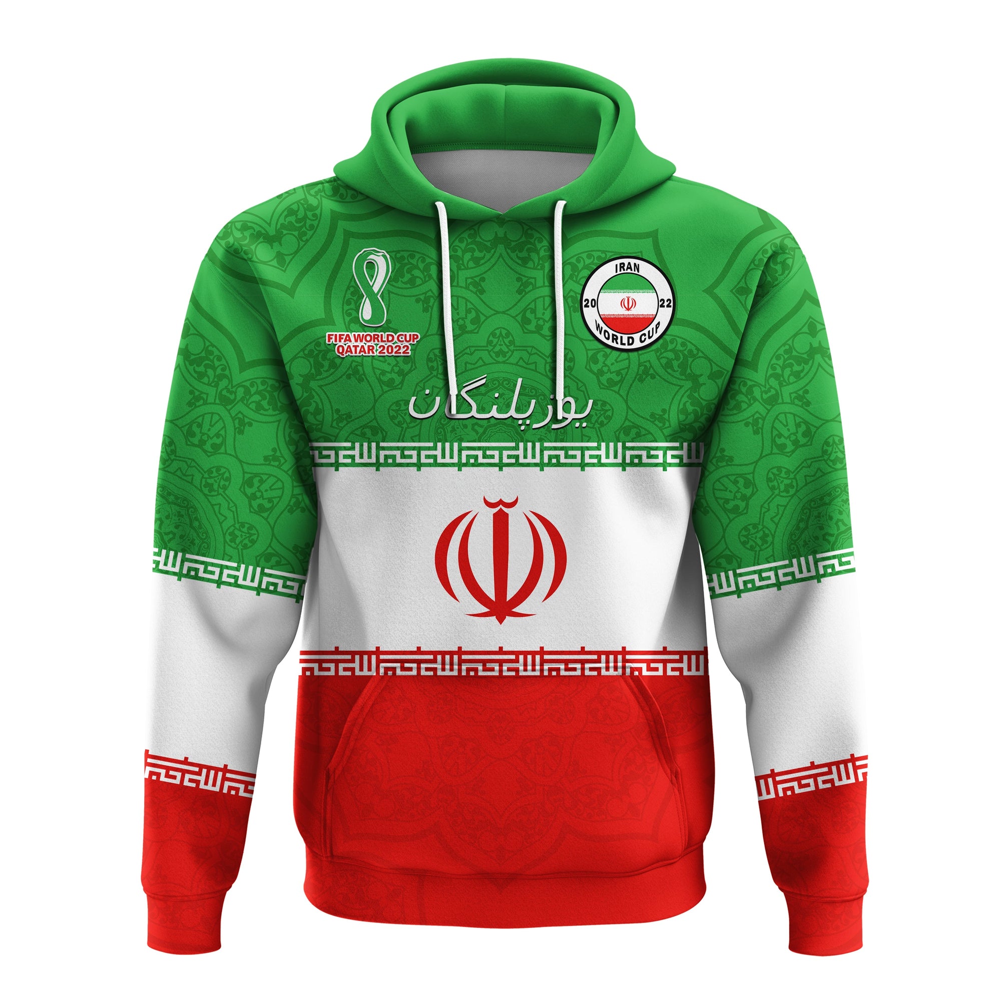 Custom Iran Football Hoodie Team Melli Champions Football 2022 - Wonder Print Shop