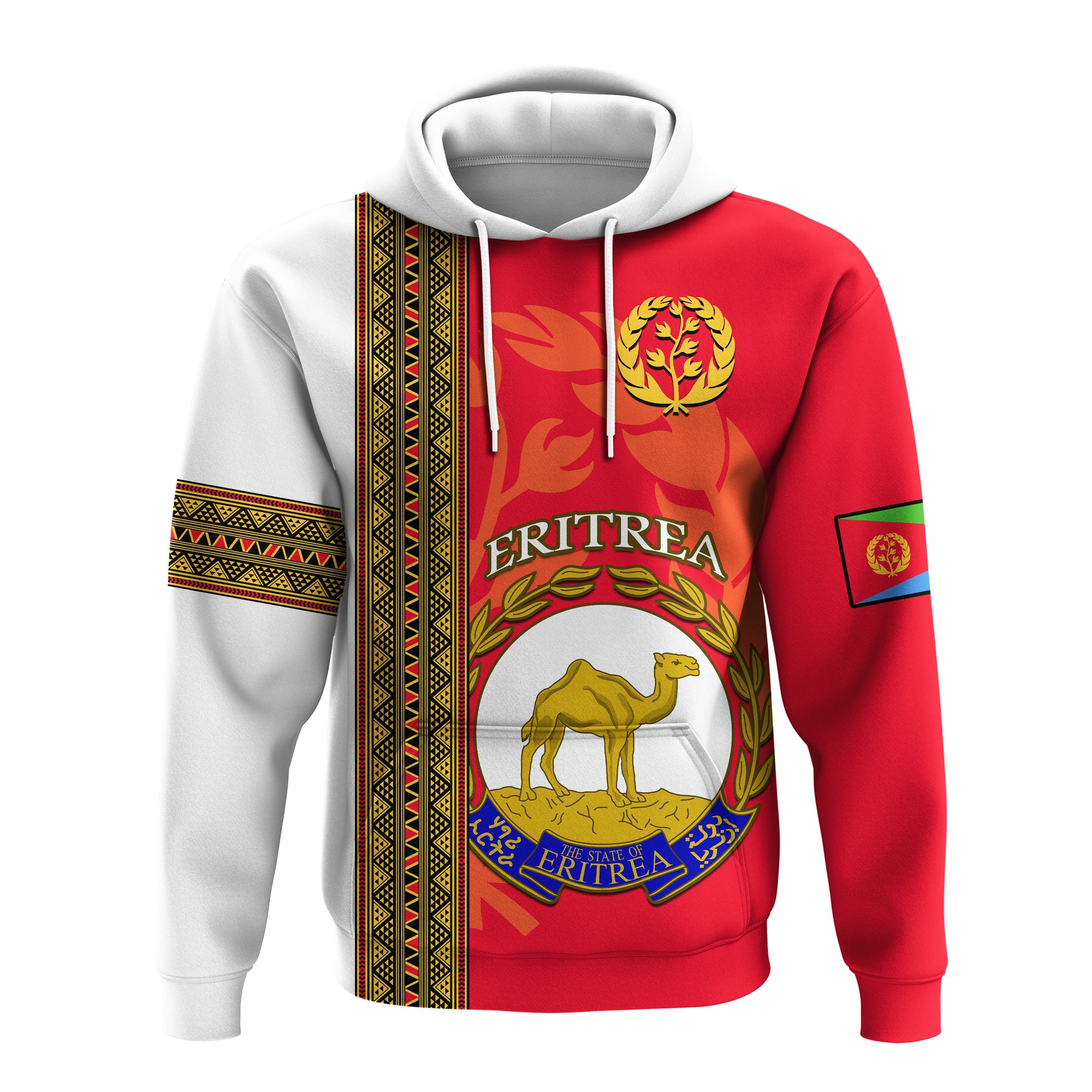 Eritrea Hoodie African Pattern Happy Independence Day Version White - Wonder Print Shop