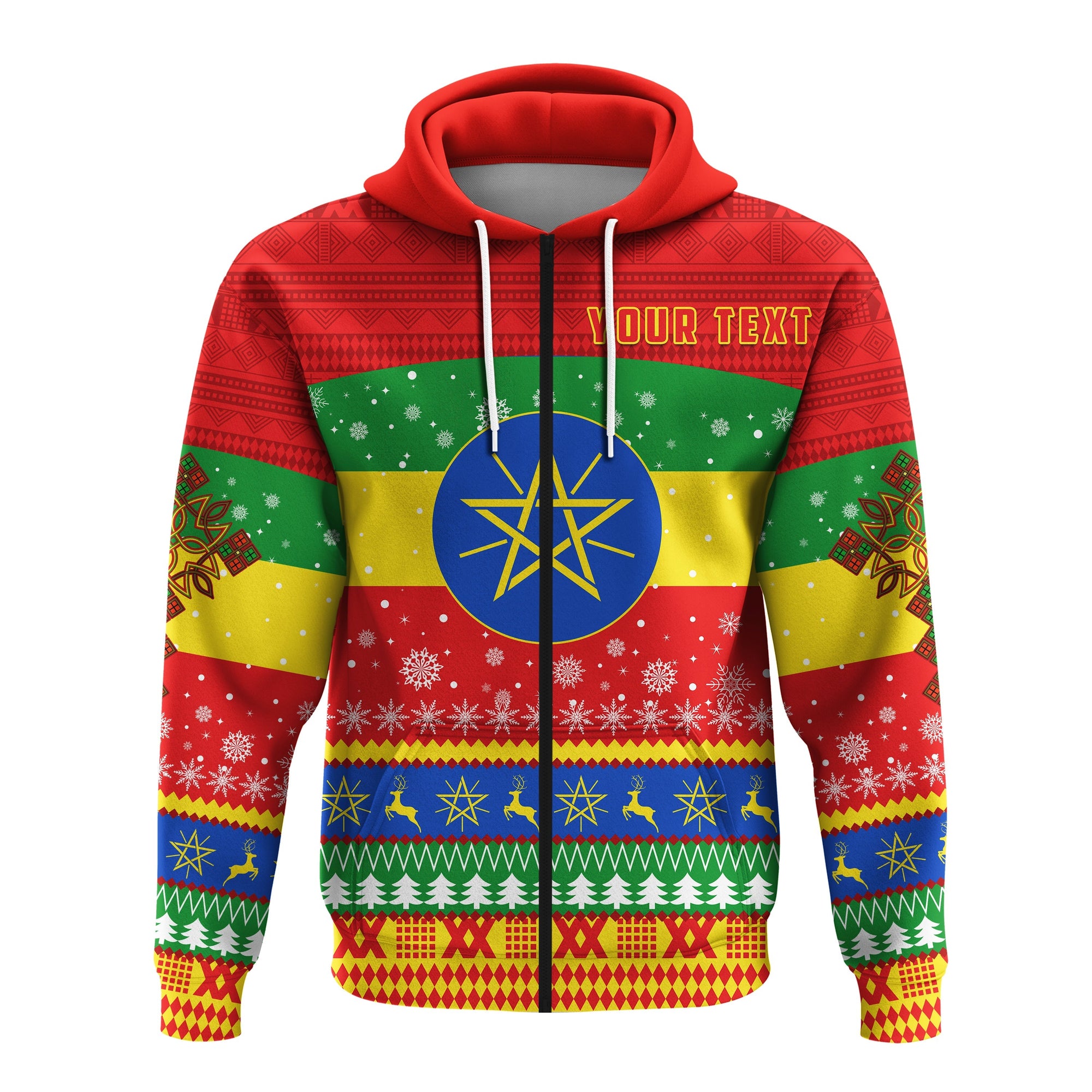 ethiopia-personalized-zip-hoodie-merry-christmas-mix-african-pattern