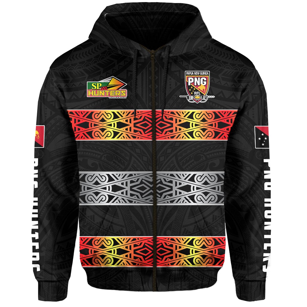 The Hunters PNG Zip Hoodie Papua New Guinea Hunters Rugby LT13 - Wonder Print Shop