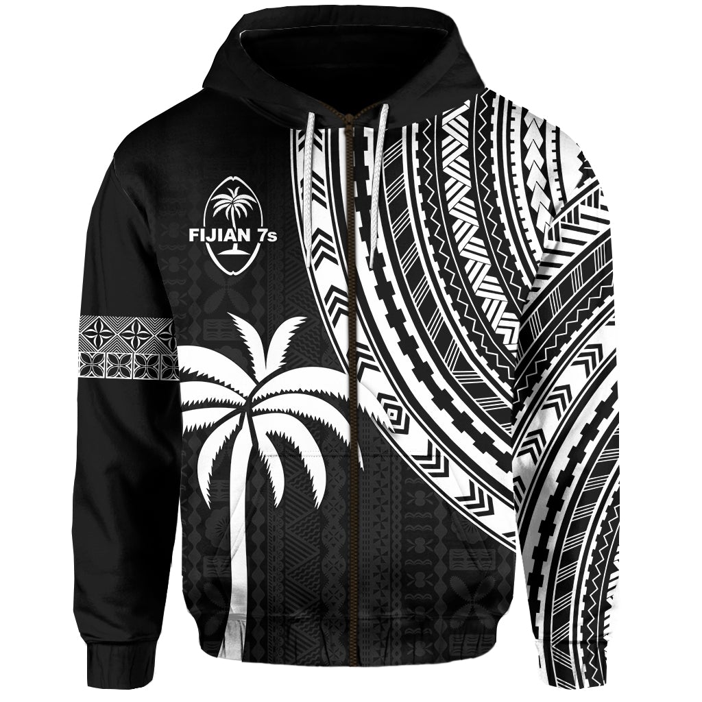 Fiji Rugby Sevens Zip Hoodie Fijian 7s Tapa Polynesian LT13 - Wonder Print Shop