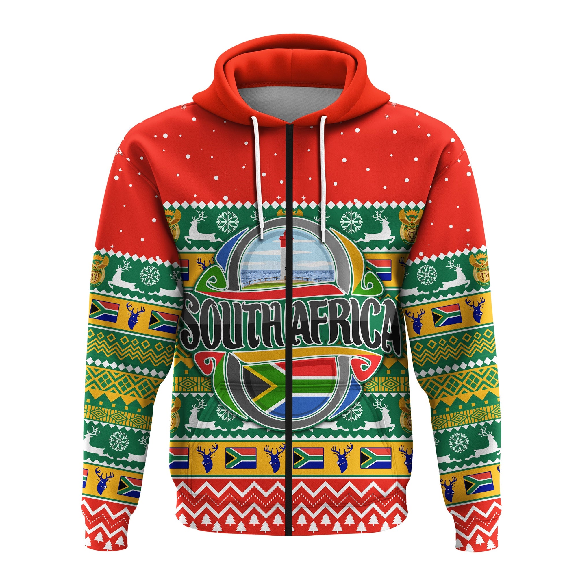 south-africa-christmas-zip-hoodie-african-springbok