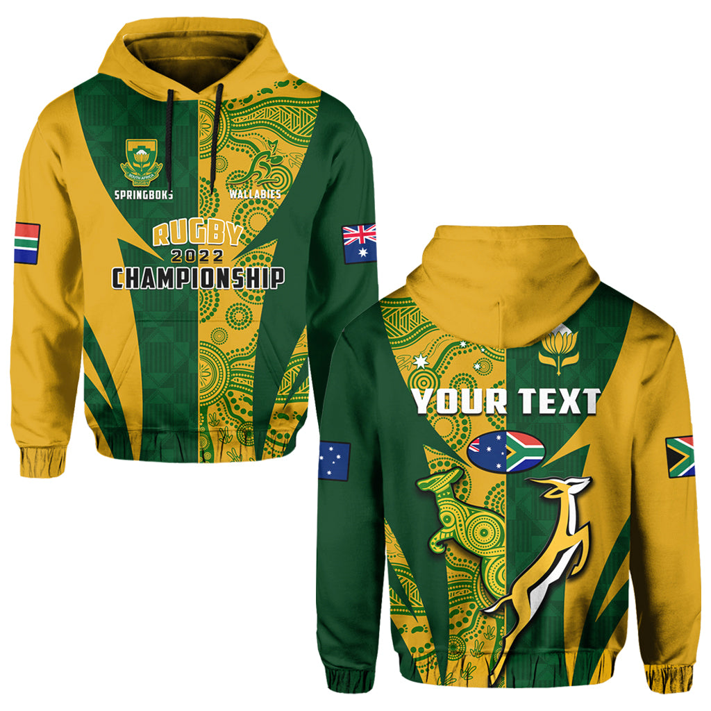 Custom Australia Rugby and South Africa Rugby Hoodie Wallabies Mix Springboks Sporty - Wonder Print Shop