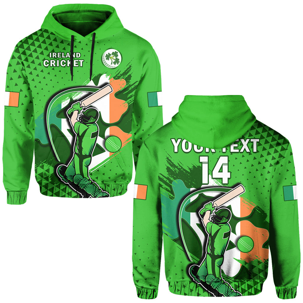 Custom Ireland CrickeHoodie Irish Flag Shamrock Sporty Style - Wonder Print Shop