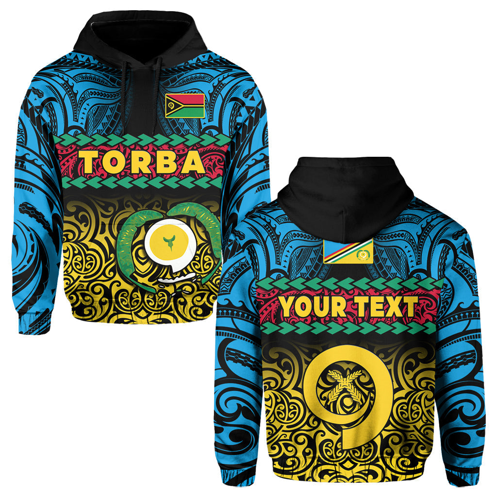 Custom Personalised Torba Province Hoodie Vanuatu Pig Tusk Polynesian Flag Style - Wonder Print Shop