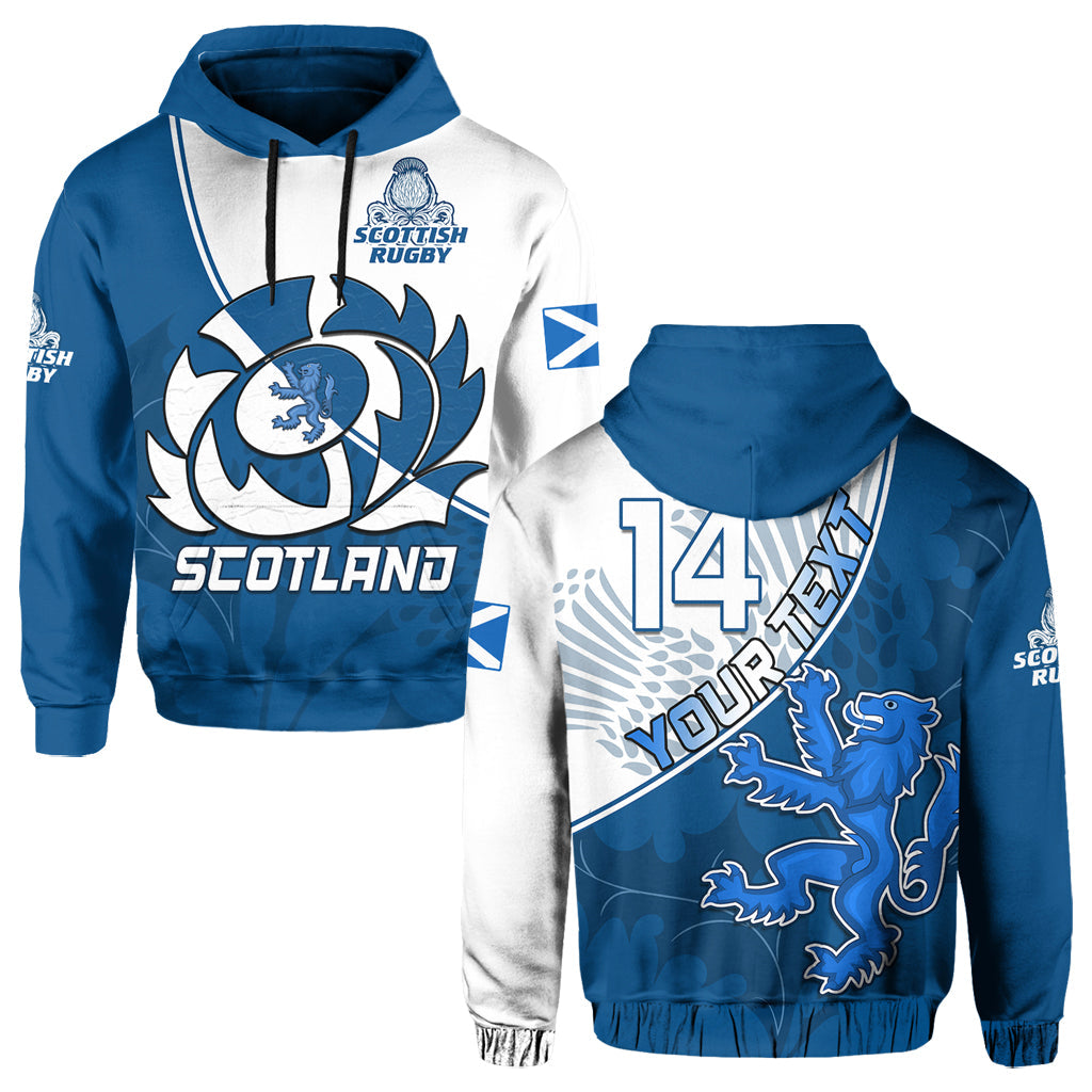 Custom Scotland Rugby Hoodie Scottish Coat Of Arms Mix Thistle Newest Version - Wonder Print Shop