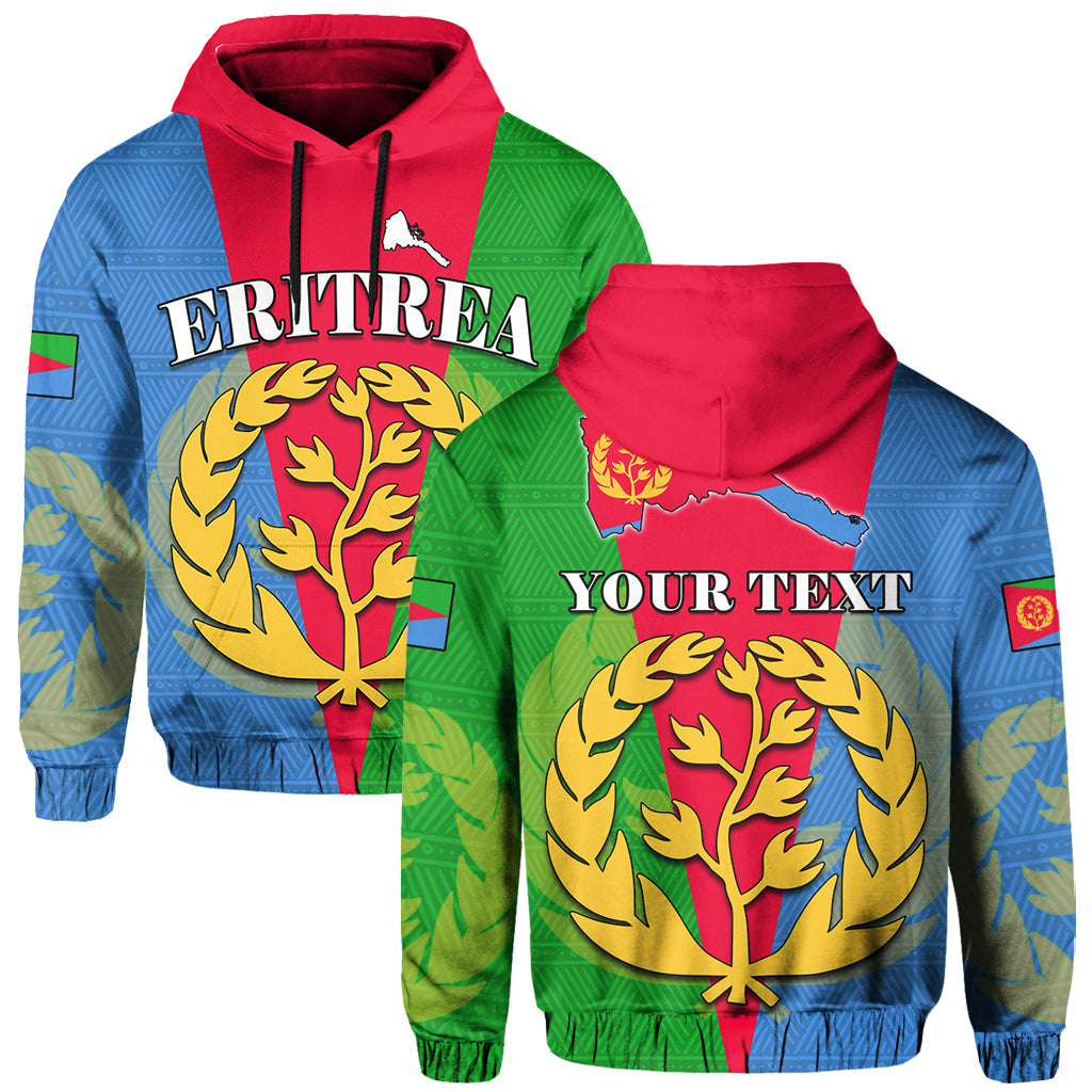 Custom Eritrea Hoodie Eritrean Map Mix African Pattern Simple Style - Wonder Print Shop