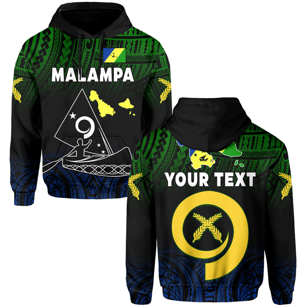 Custom Malampa Province Hoodie Native Canoe Mix Vanuatu Pig Tusk Black Version - Wonder Print Shop