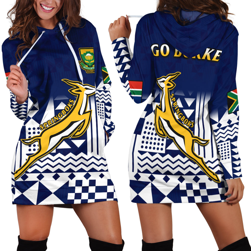 South Africa Rugby Hoodie Dress Outgoing Tour Go Springboks - Wonder Print Shop