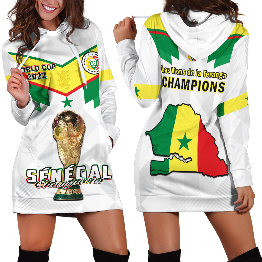 Senegal Football Hoodie Dress Champions WC 2022 - Wonder Print Shop