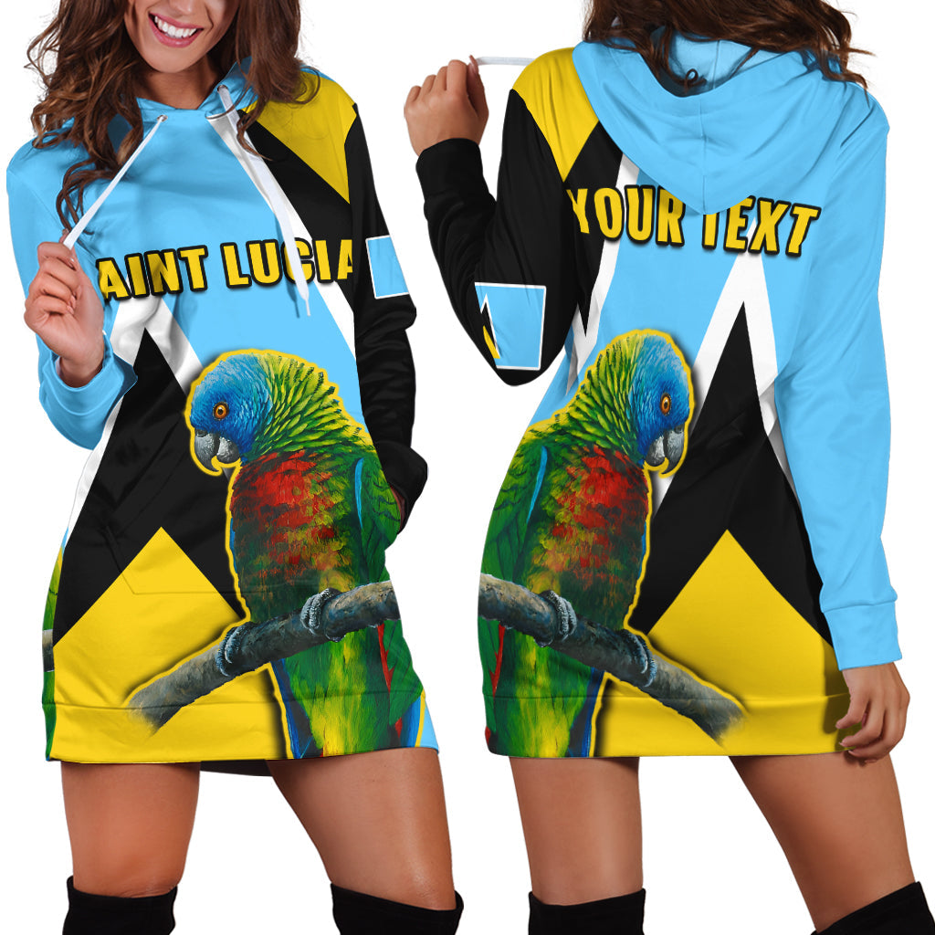 (Custom Personalised) Saint Lucia Hoodie Dress Saint Lucian Parrot Simple Style - Wonder Print Shop