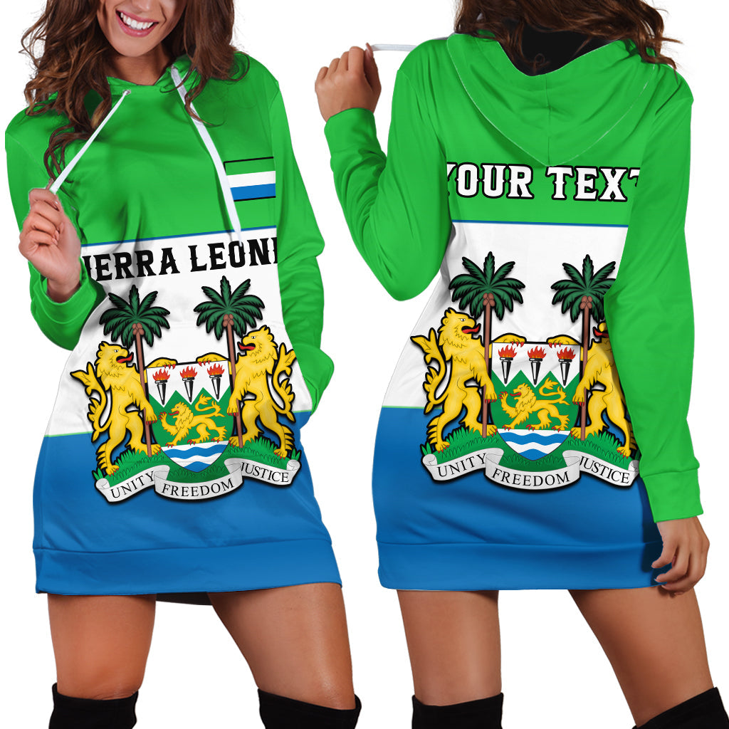 (Custom Personalised) Sierra Leone Hoodie Dress Happy Independence Day - Wonder Print Shop