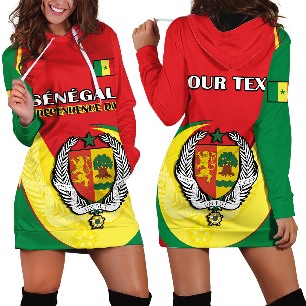 (Custom Personalised) Senegal Hoodie Dress Happy 63th Independence Day - Wonder Print Shop