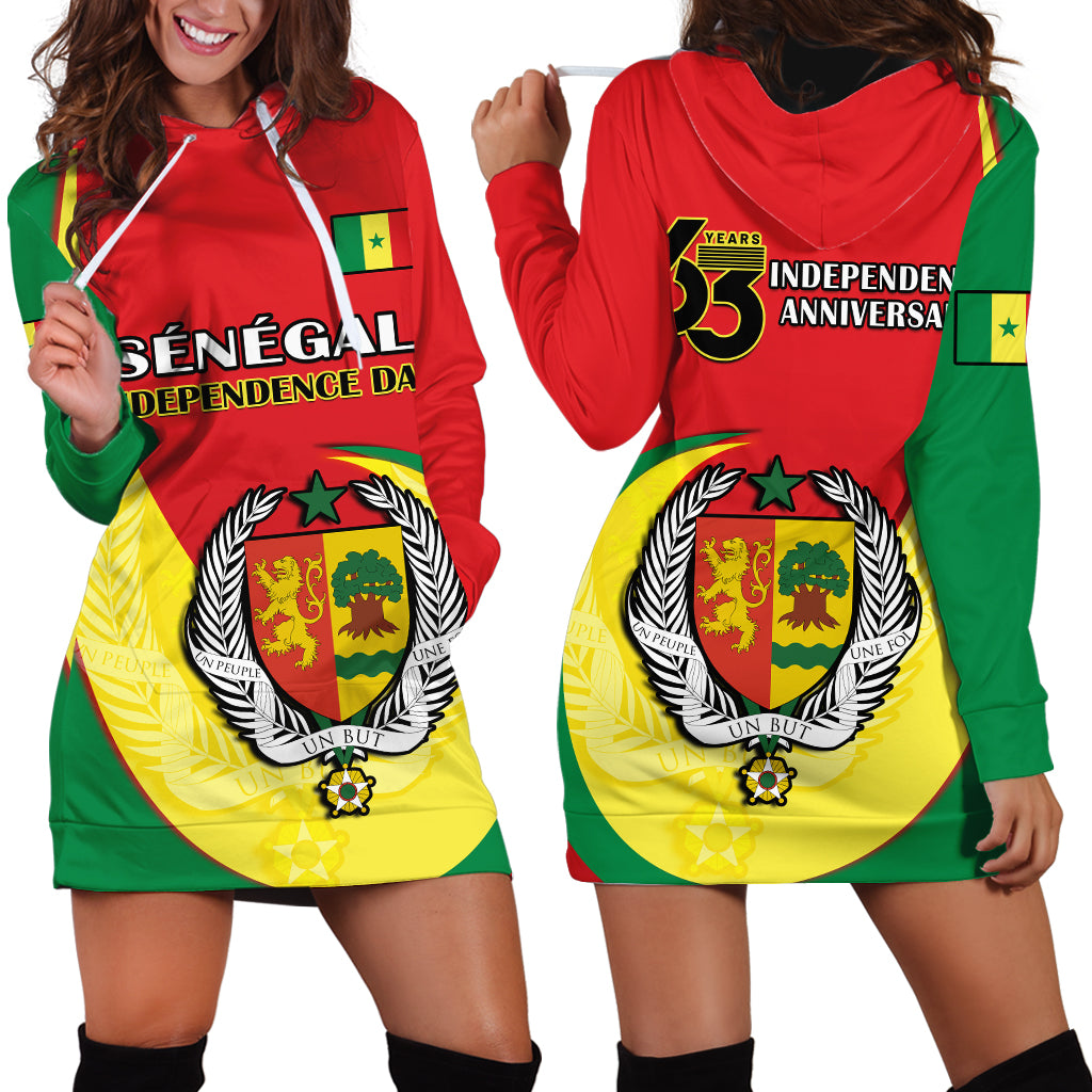 Senegal Hoodie Dress Happy 63th Independence Day - Wonder Print Shop