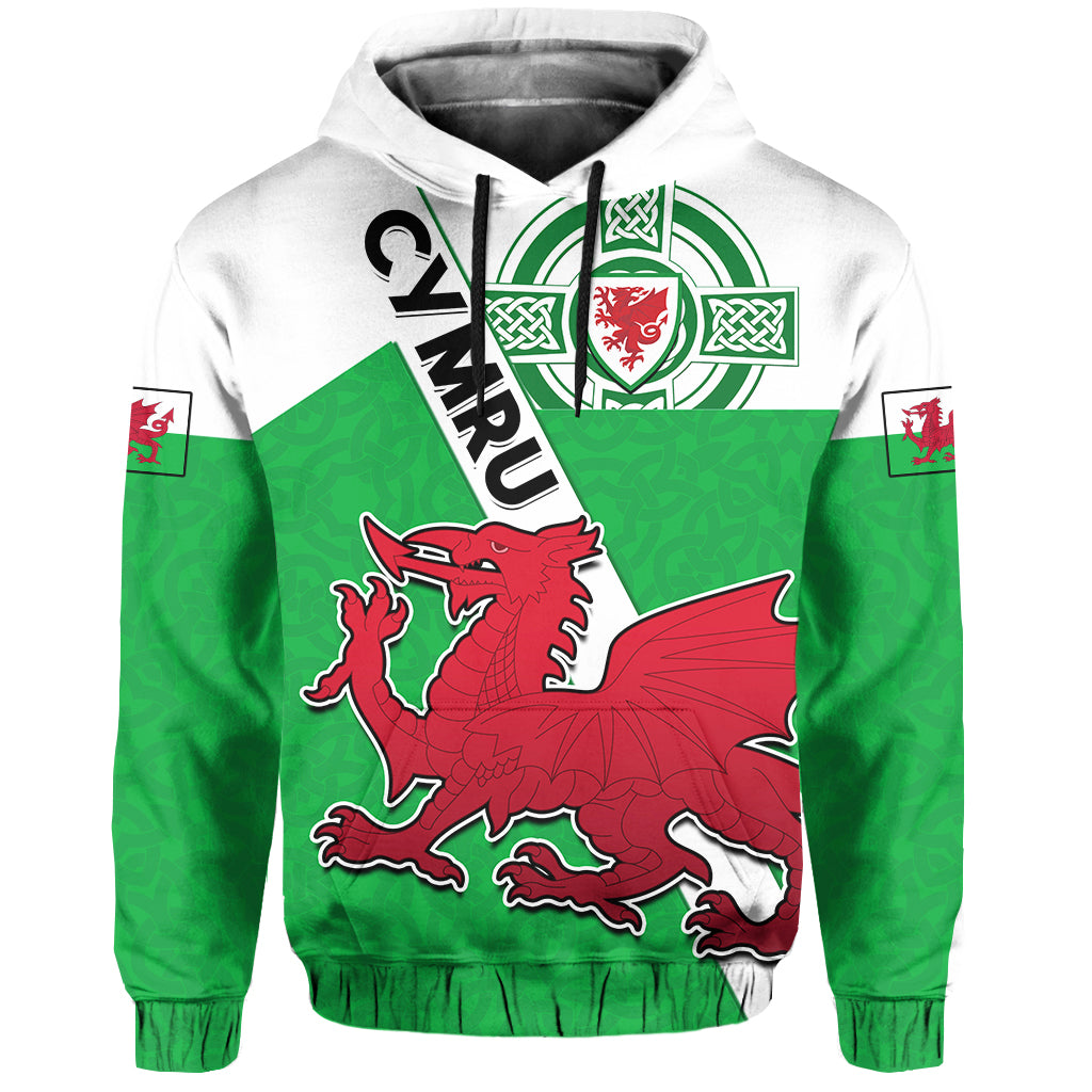 Wales Football Hoodie Come On Welsh Dragons With Celtic Knot Pattern - Wonder Print Shop