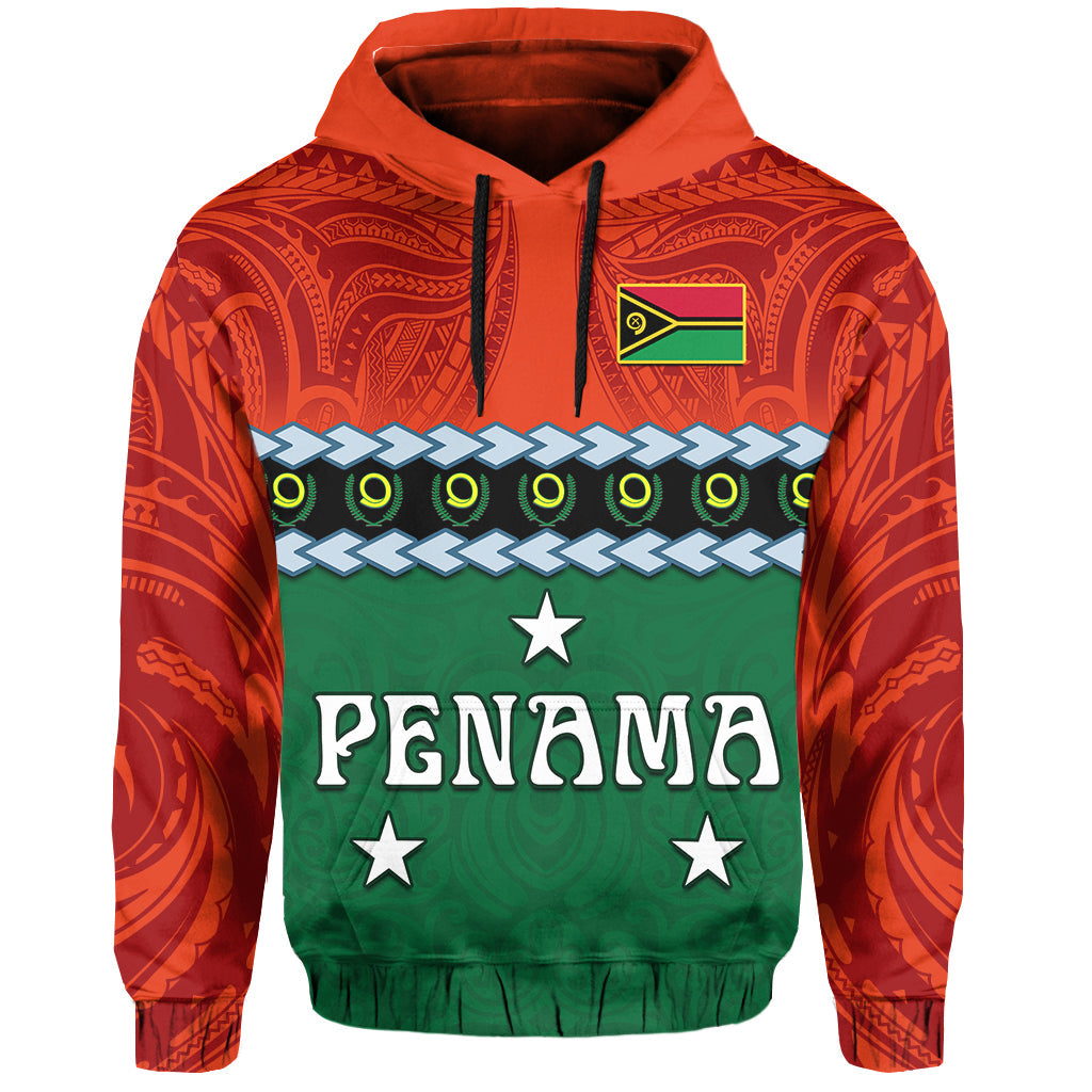 Custom Personalised Penama Province Hoodie Vanuatu Pig Tusk Polynesian Flag Style - Wonder Print Shop