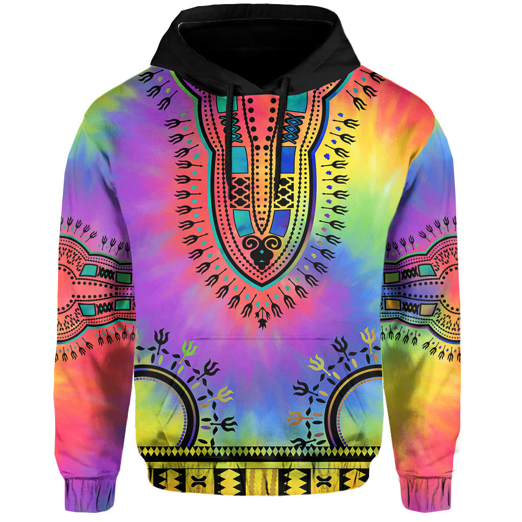 Custom Dashiki Tie Dye Hoodie African Pattern LT13 - Wonder Print Shop