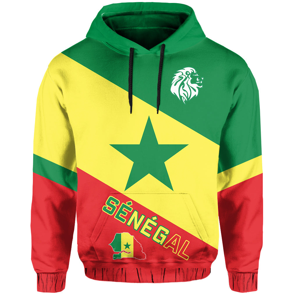 Senegal Football Hoodie Lions of Teranga Soccer Football 2022 Style Flag LT13 - Wonder Print Shop