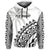 Fiji Rugby Hoodie Fijian Cibi Dance Tapa Pattern White - Wonder Print Shop