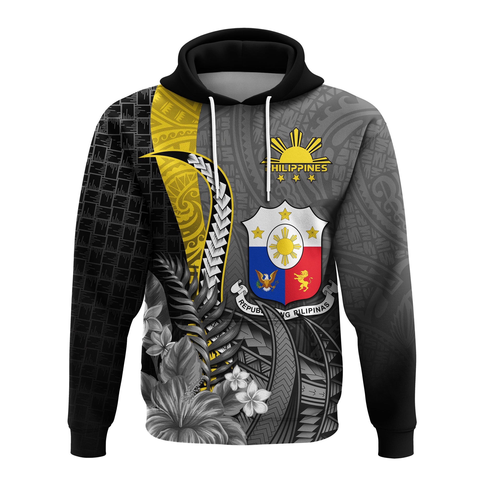 Custom Philippines Sampaguita Hoodie Simple Polynesian Sun Filipino LT13 - Wonder Print Shop